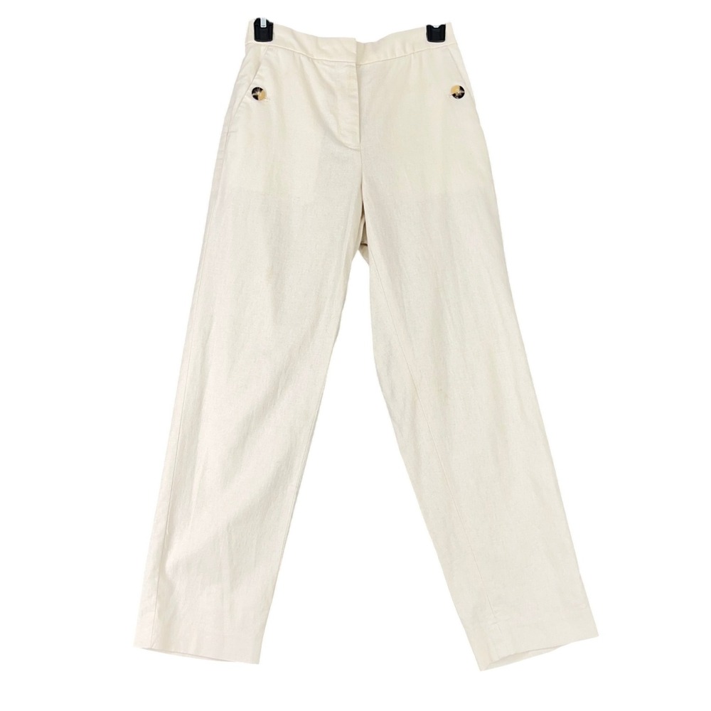 J.Crew Pants Womens 0 Beige Straight Leg Workwear Old‎ Money Corporate Polished